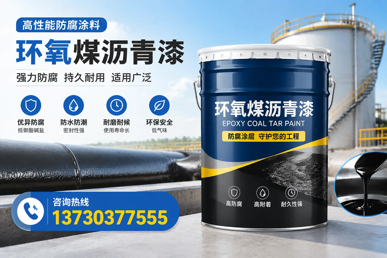 环氧煤沥青漆的耐久性分析，适合路南的使用场景